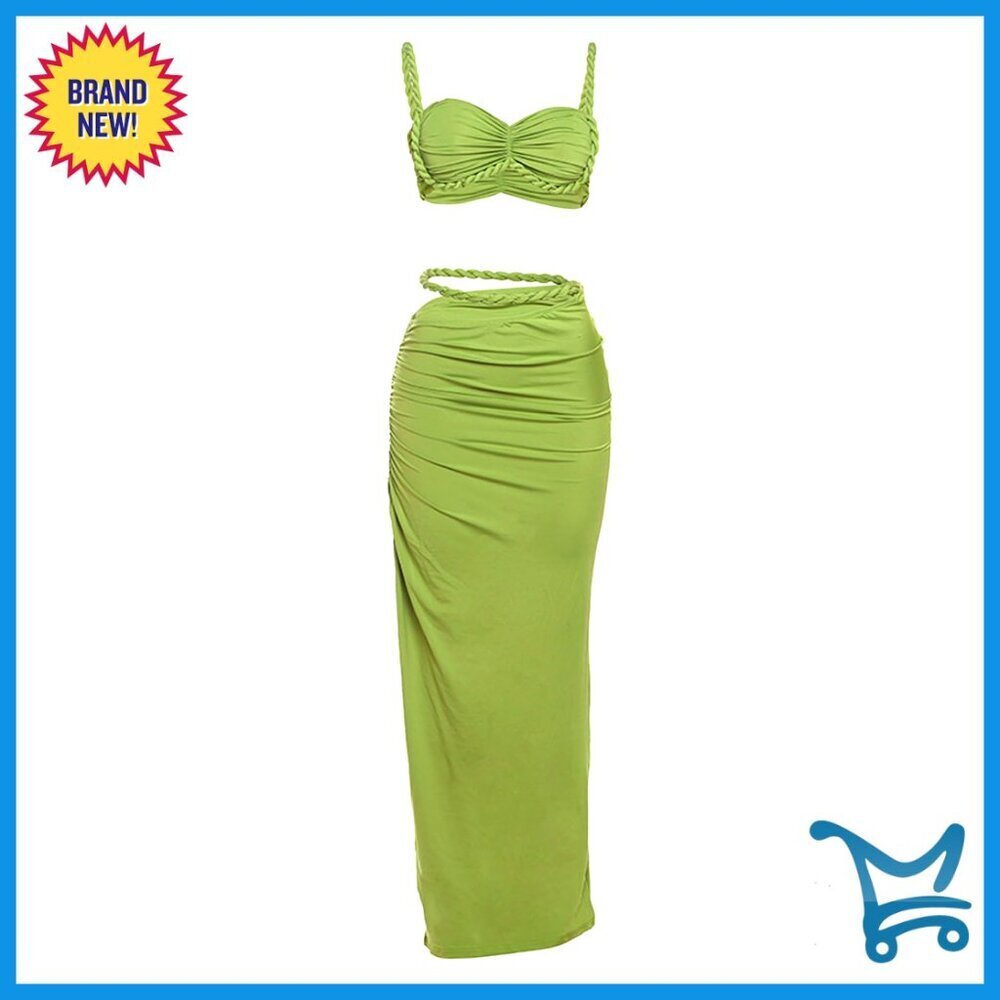 Leopard Print Two Piece Set Sexy Ruched Backless Top Cut Out Skirt Y2K